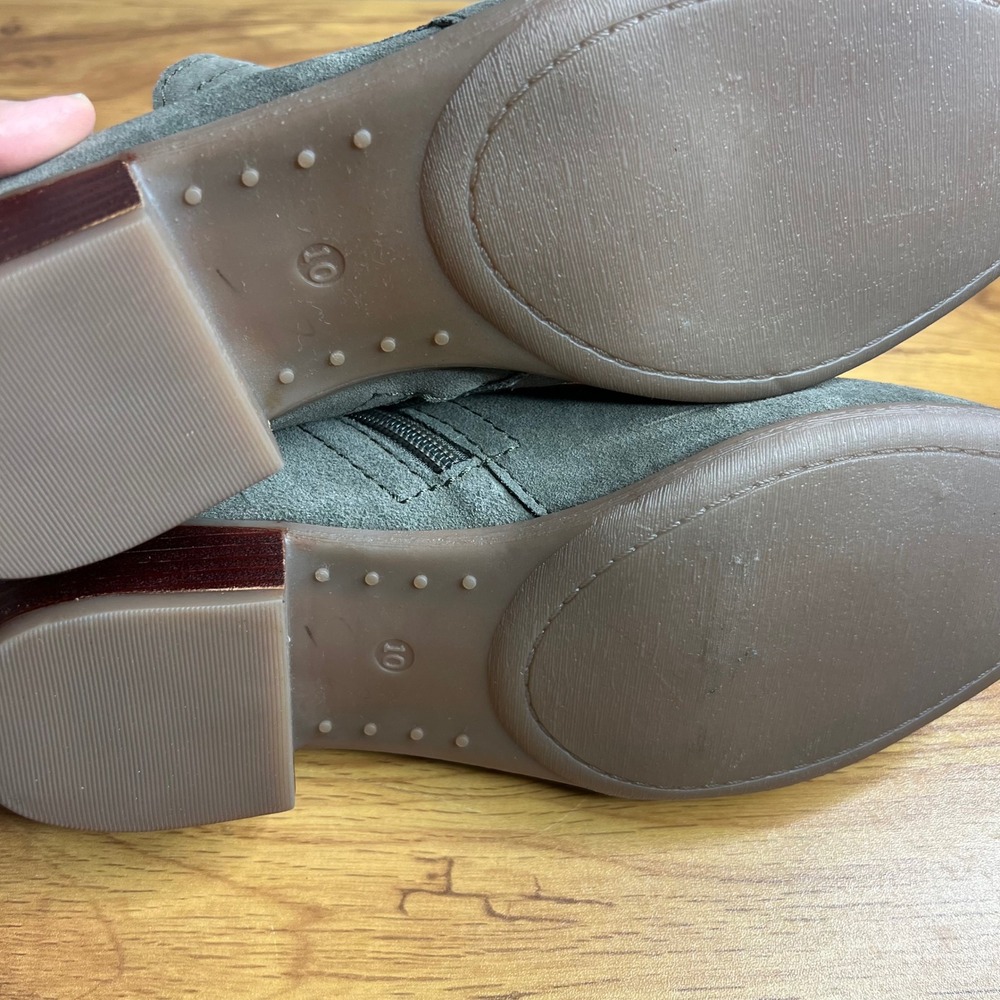Diba Short Ankle Boots Booties Size 10W 10‎ Wide Leather Suede Taupe Gray NEW - Picture 8 of 8